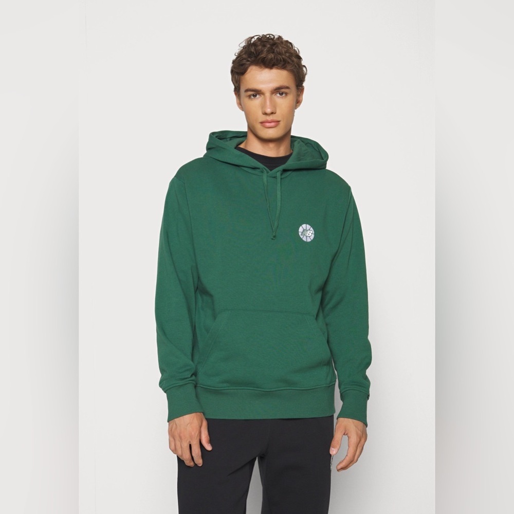 New Balance HOOPS ESSENTIALS FUNDAMENTAL - Hoodie - team forest green NWT medium